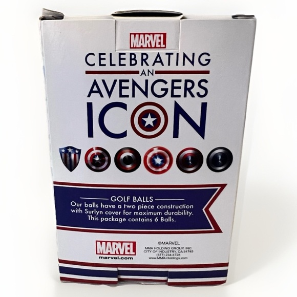 Set of 6 Marvel golf balls celebrating the 75th anniversary of Captain America. - Picture 2 of 4